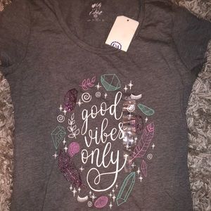 “Good Vibes Only” Kids’ Grey T-Shirt Size:M